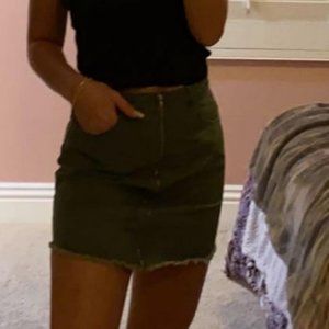 Army Green Jean Skirt